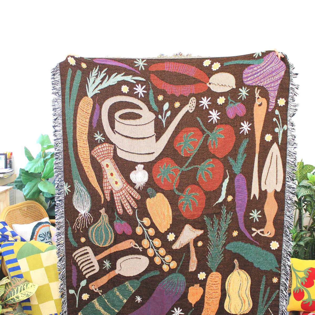 Garden Veggies Tapestry 50" x 68" Woven Throw Blanket