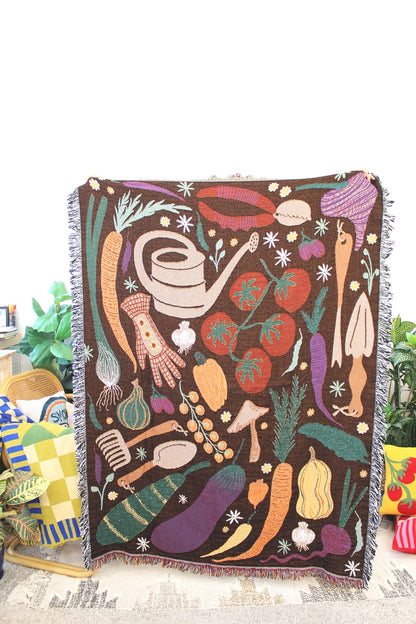 Garden Veggies Tapestry 50" x 68" Woven Throw Blanket