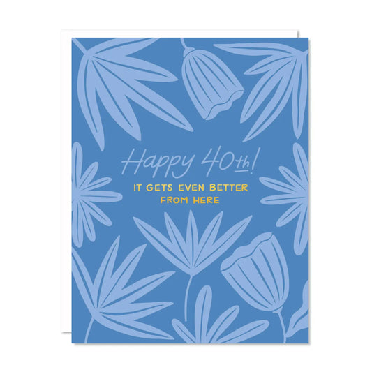 Happy 40th Flowers Birthday Greeting Card