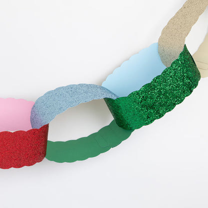 GIANT Glitter 13' Paper Chain Garland