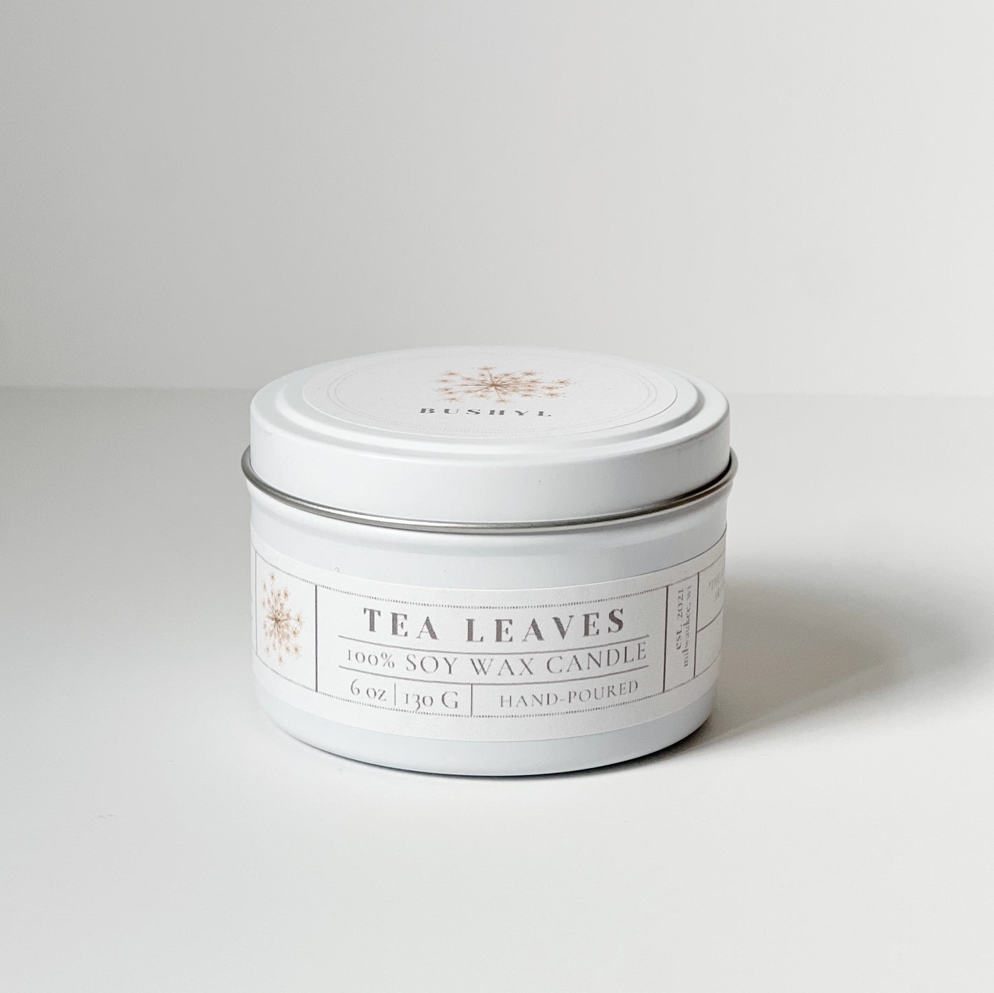 Tea Leaves Hand-Poured Soy Wax Candle Tin