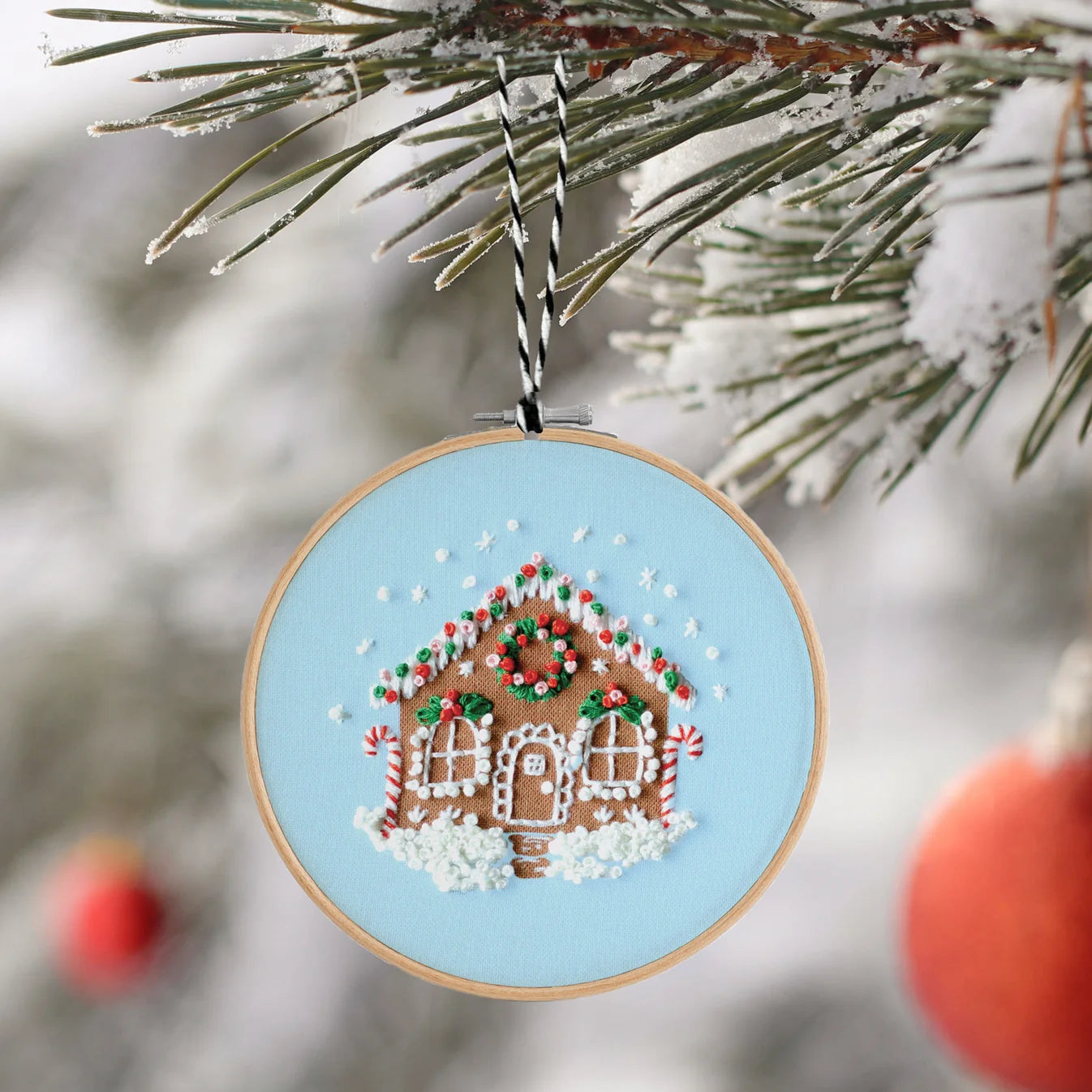 Gingerbread House DIY Ornament Embroidery Kit