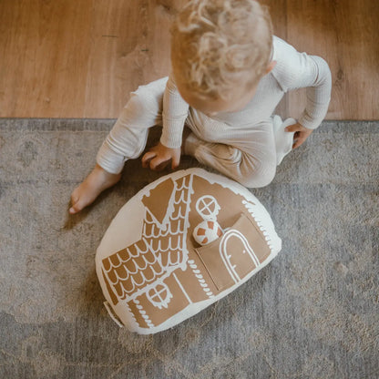 Gingerbread House Screen Printed Canvas Pillow