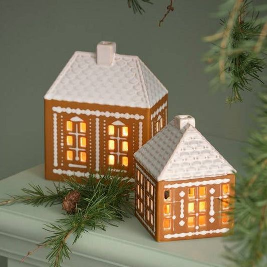 Danish Gingerbread House Ceramic Tealight Holder