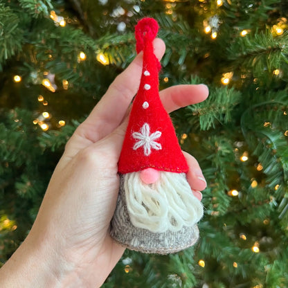 Gnome Felt Wool Holiday Ornament