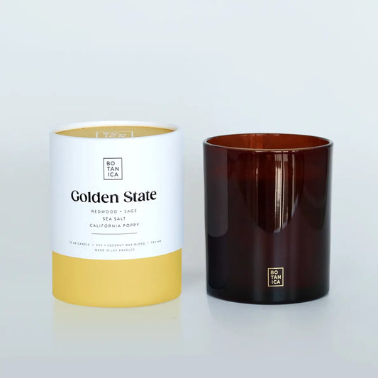 Golden State Redwood, Sage, Sea Salt & Poppy Soy Wax Glass Candle