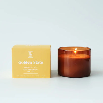 Golden State Redwood, Sage, Sea Salt & Poppy Soy Wax Glass Candle