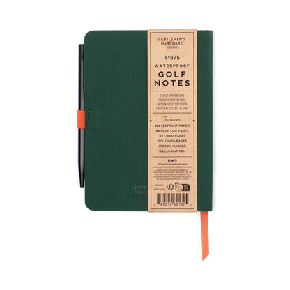 Waterproof Golf Notes Log Notebook (and Pen)