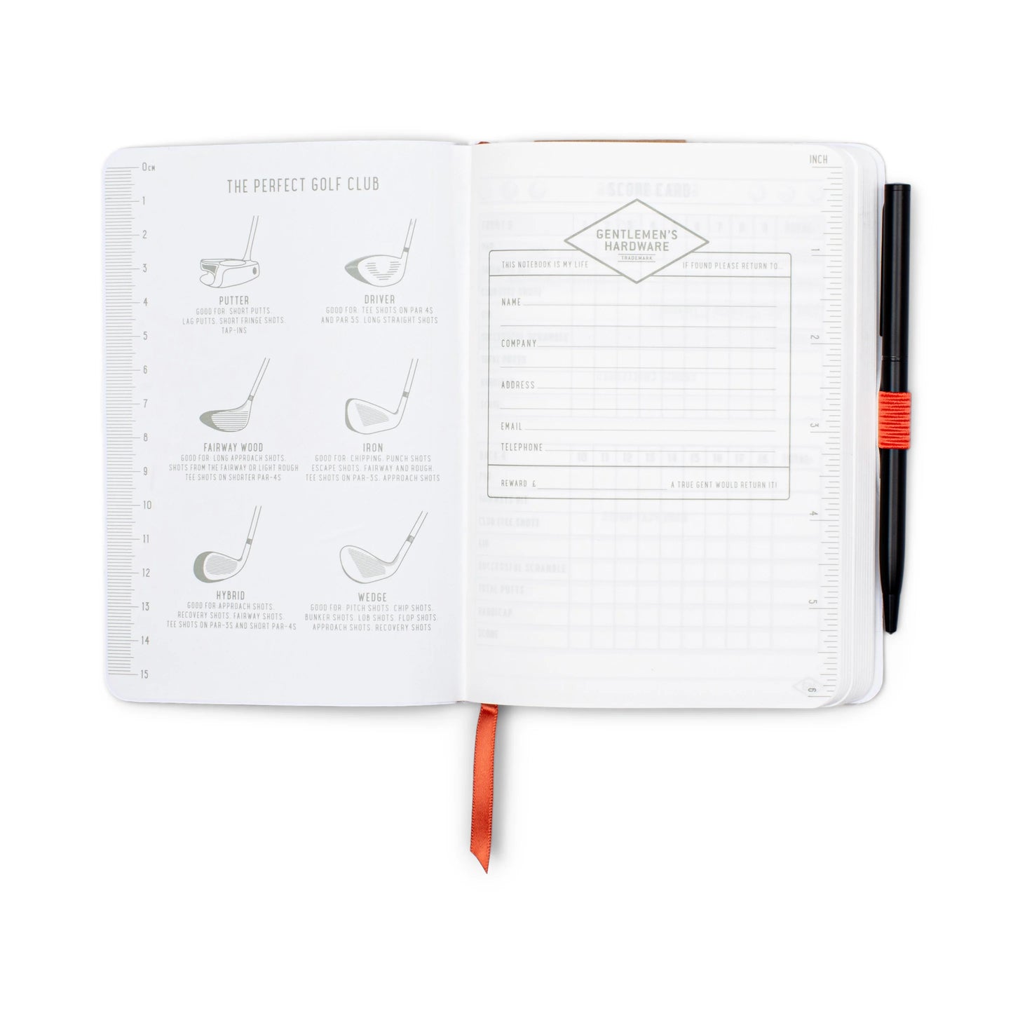 Waterproof Golf Notes Log Notebook (and Pen)