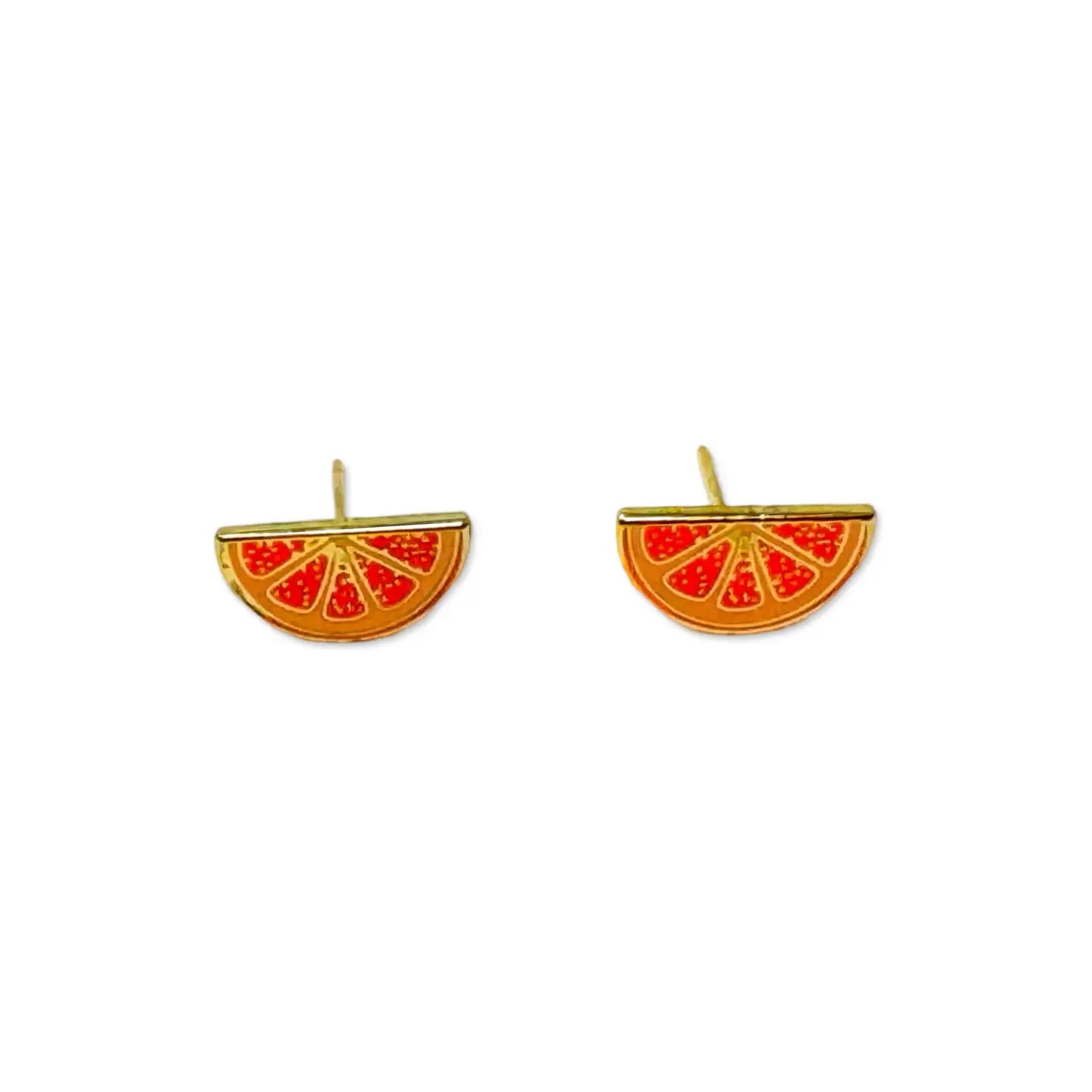 Grapefruit Enamel Stud Earrings