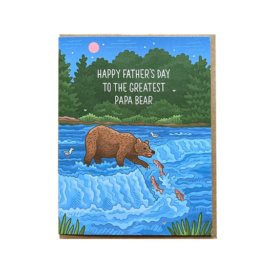 Happy Father's Day Greatest Papa Bear Greeting Card