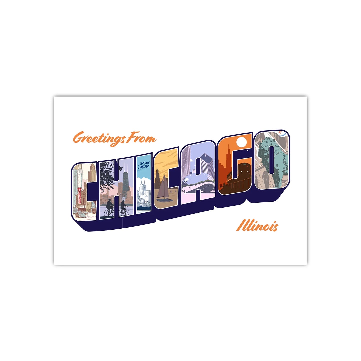 Greetings from Chicago Illinois Postcard