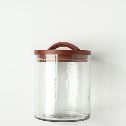 Hand Blown Hammered Glass Storage Canisters