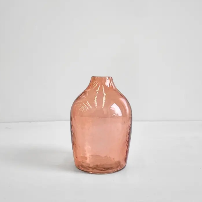 Haley Handblown 4.5" Hammered Glass Bud Vase