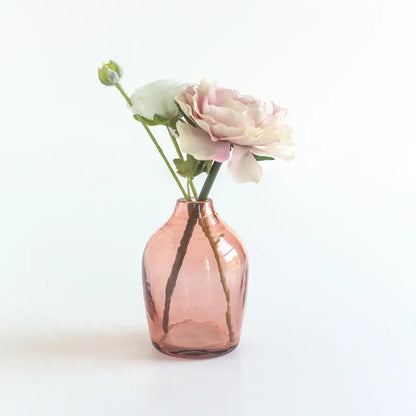 Haley Handblown 4.5" Hammered Glass Bud Vase