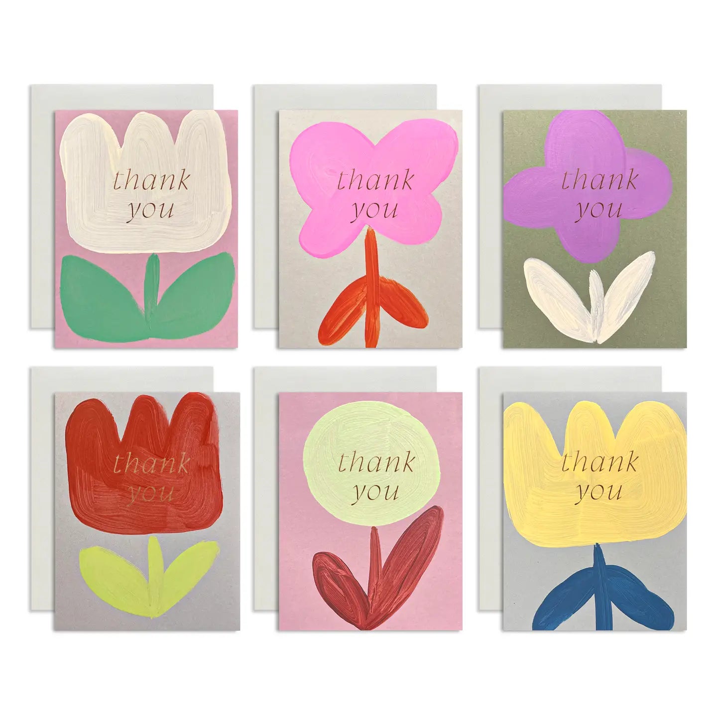 Daisy Thank You Hand-Painted Stationery Set (Box of 6)