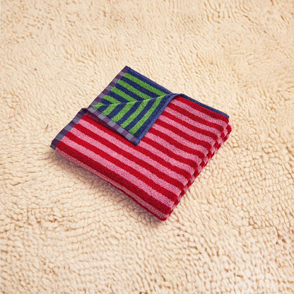 Terrycloth Bug Stripe Reversible Hand Towel