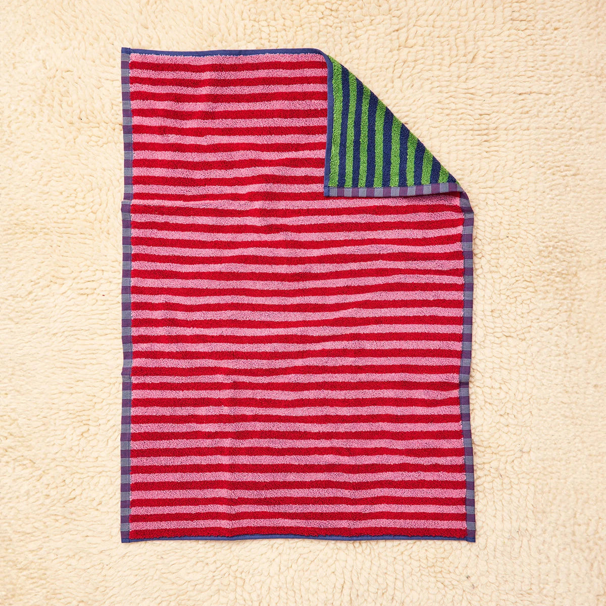 Terrycloth Bug Stripe Reversible Hand Towel