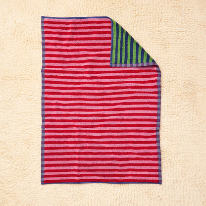 Terrycloth Bug Stripe Reversible Hand Towel