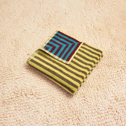 Terrycloth Bug Stripe Reversible Hand Towel