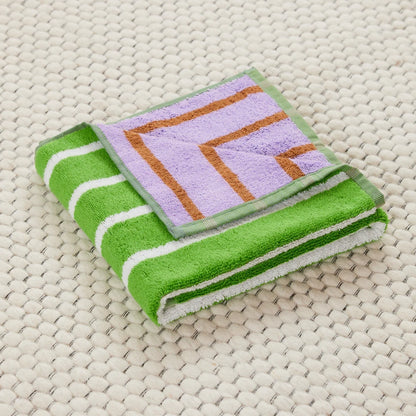 Terrycloth House Stripe Reversible Hand Towel