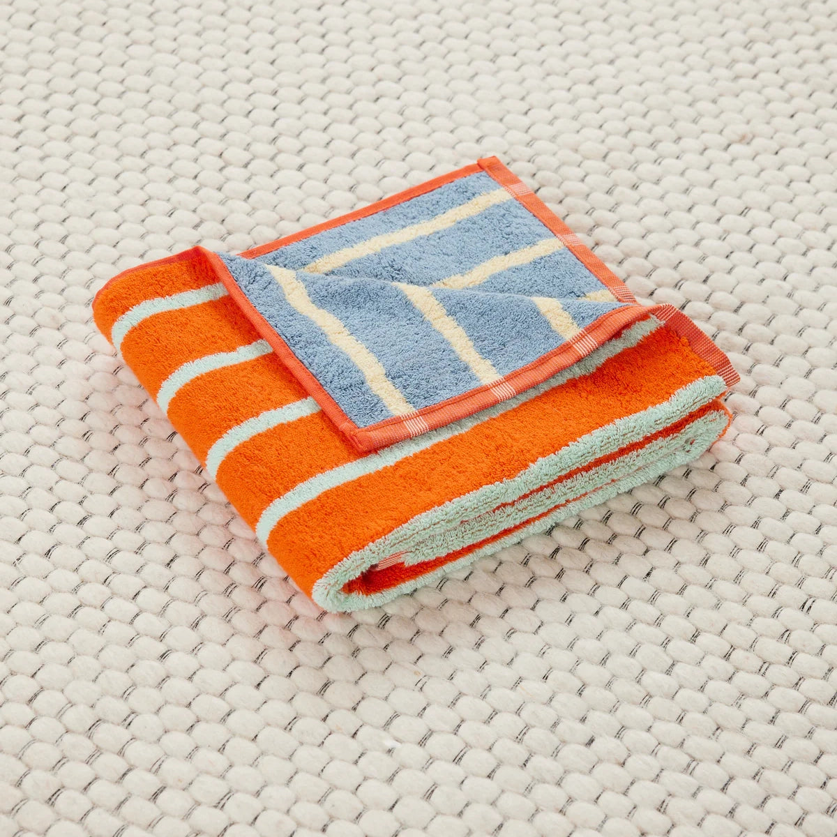 Terrycloth House Stripe Reversible Hand Towel