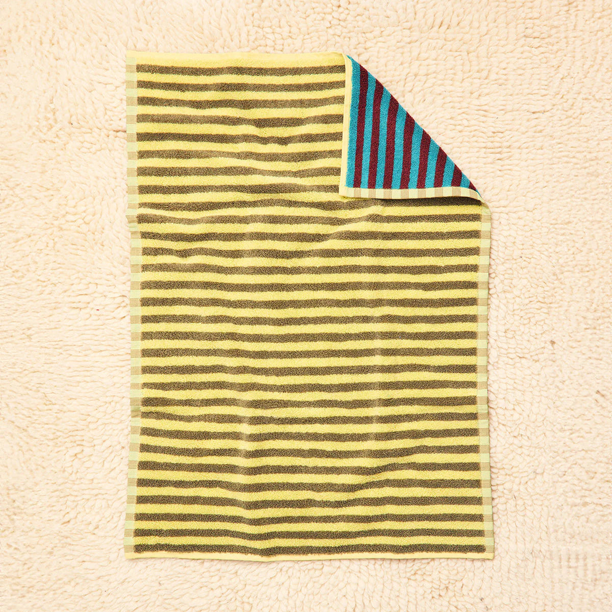 Terrycloth Bug Stripe Reversible Hand Towel