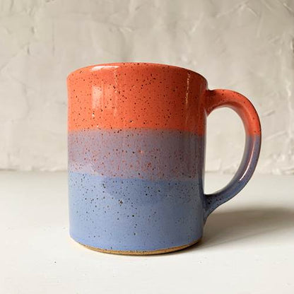 Handmade Stoneware Striped 12 oz Mug