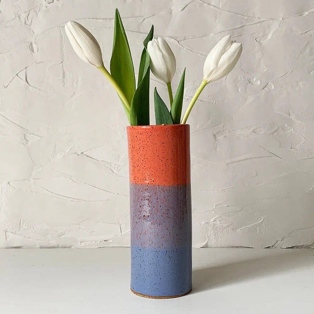 Handmade Ceramic Multi-Color 8" Vase