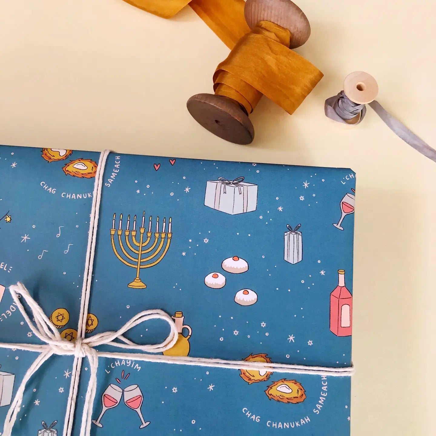 Hanukkah Party Wrapping Paper Sheets (Set of 3)