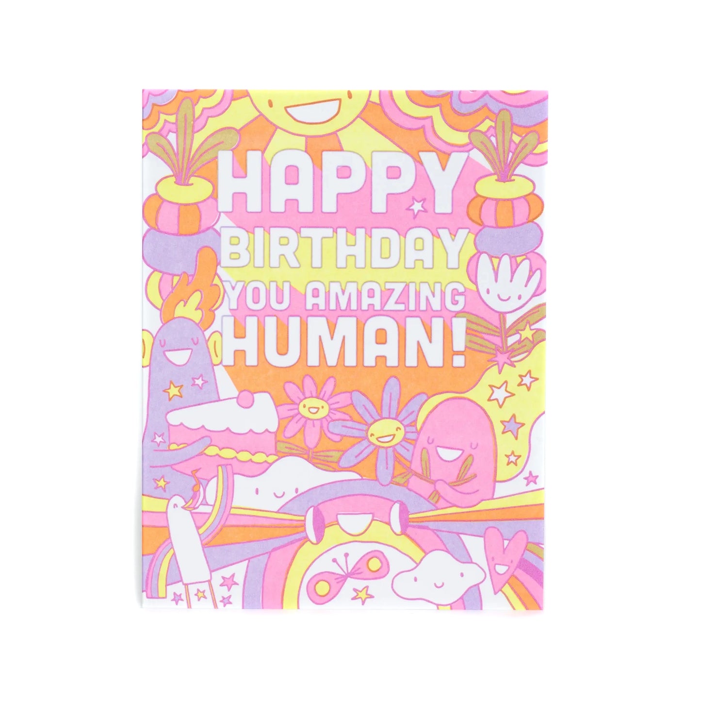 Happy Birthday You Amazing Human Letterpress Card