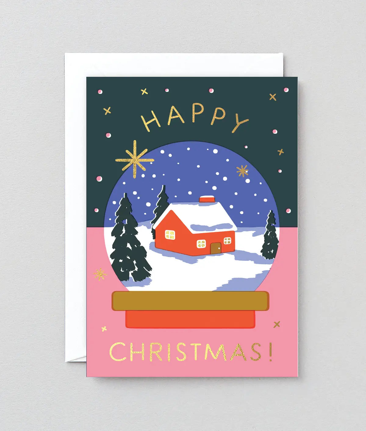 Happy Christmas Snowglobe Holiday Greeting Card