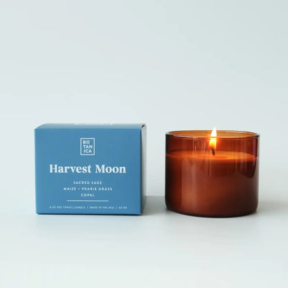 Harvest Moon Sage, Prairie Grass, Palo Santo Soy Wax Glass Candle