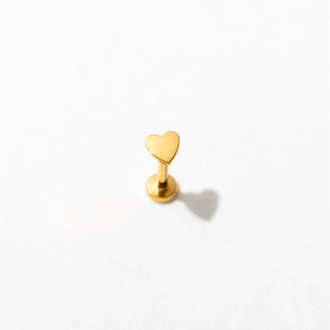 Heart 14k Gold Plated Post Earrings