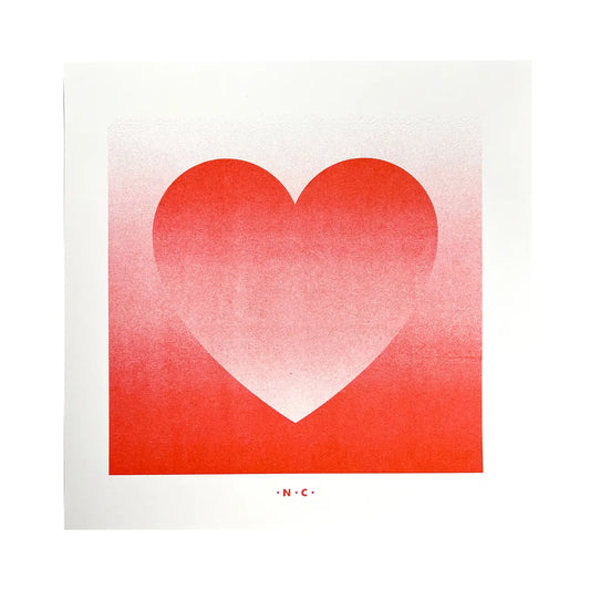 Heart Gradient 8" x 8" Risograph Print