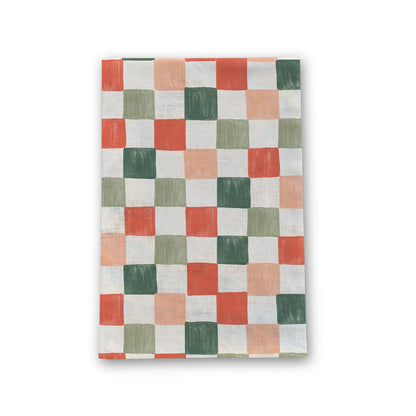 Holiday Checker Tea Towel