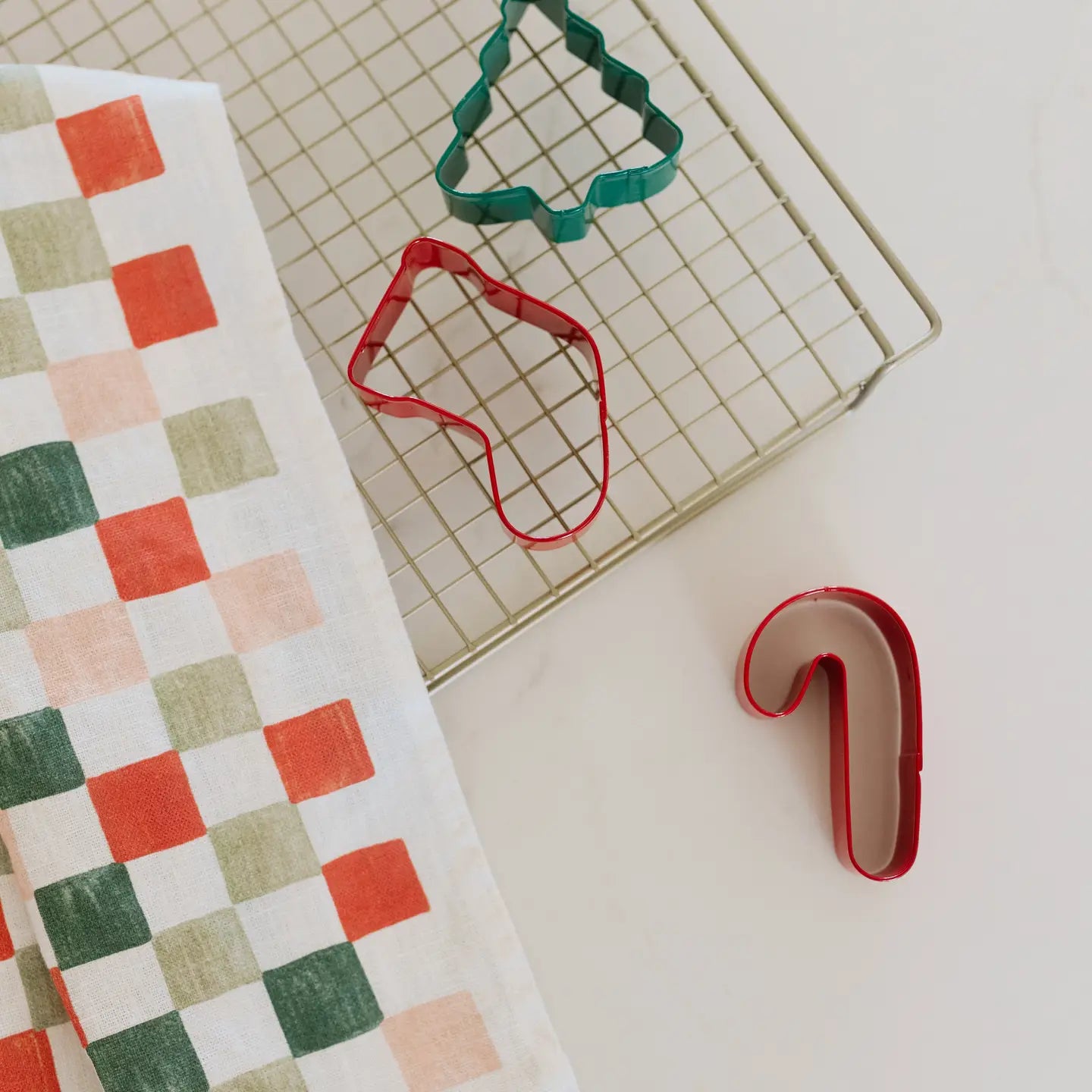 Holiday Checker Tea Towel