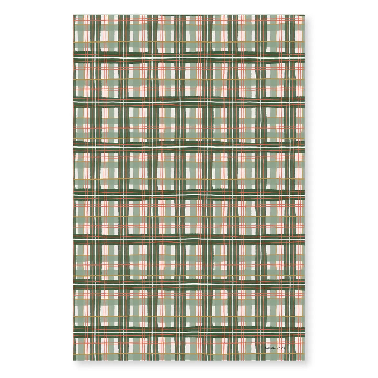 Holiday Plaid Gift Wrapping Sheets (Set of 3)