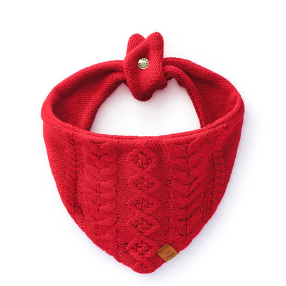 Red Cable Knit Holiday Dog Bandana