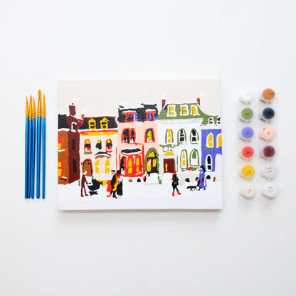 Holiday Townhomes 8" x 10" Paint By Numbers Kit