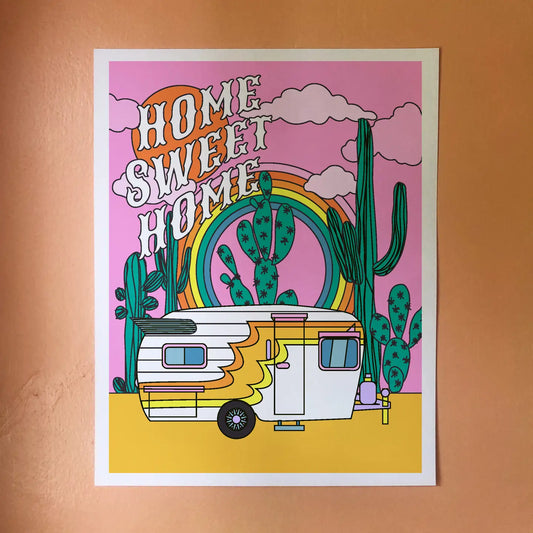 Home Sweet Home Desert Trailer 11" x 14" Archival Print