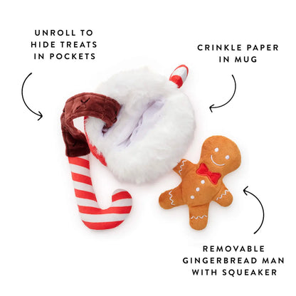 Holiday Hot Cocoa Interactive Plush Dog Toy