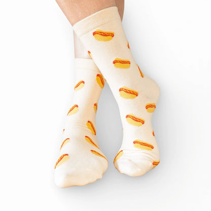 Hot Dog Cotton Blend Crew Socks