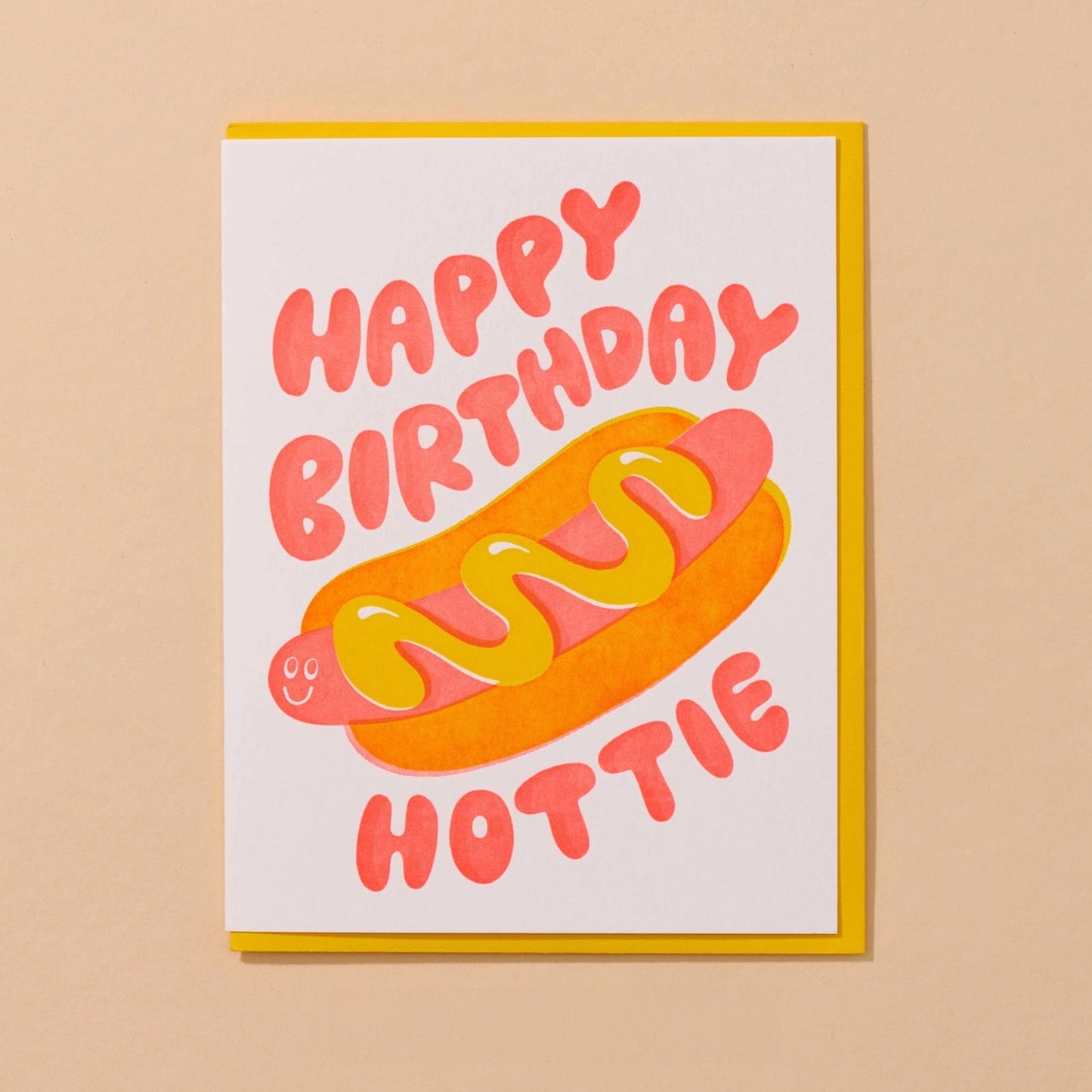 Hot Dog Hottie Letterpress Birthday Card