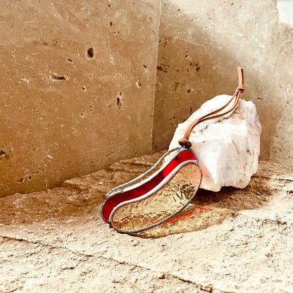 Hot Dog Stained Glass Ornament