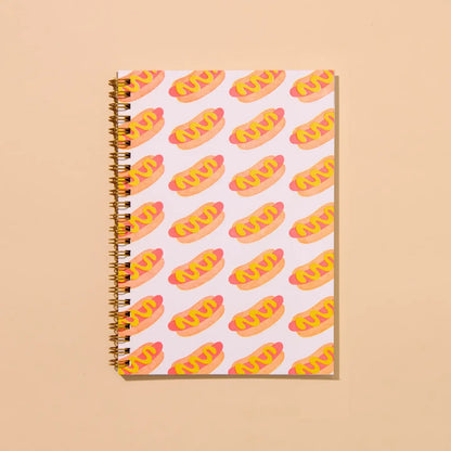 Hot Dog Spiral Bound Letterpress Notebook