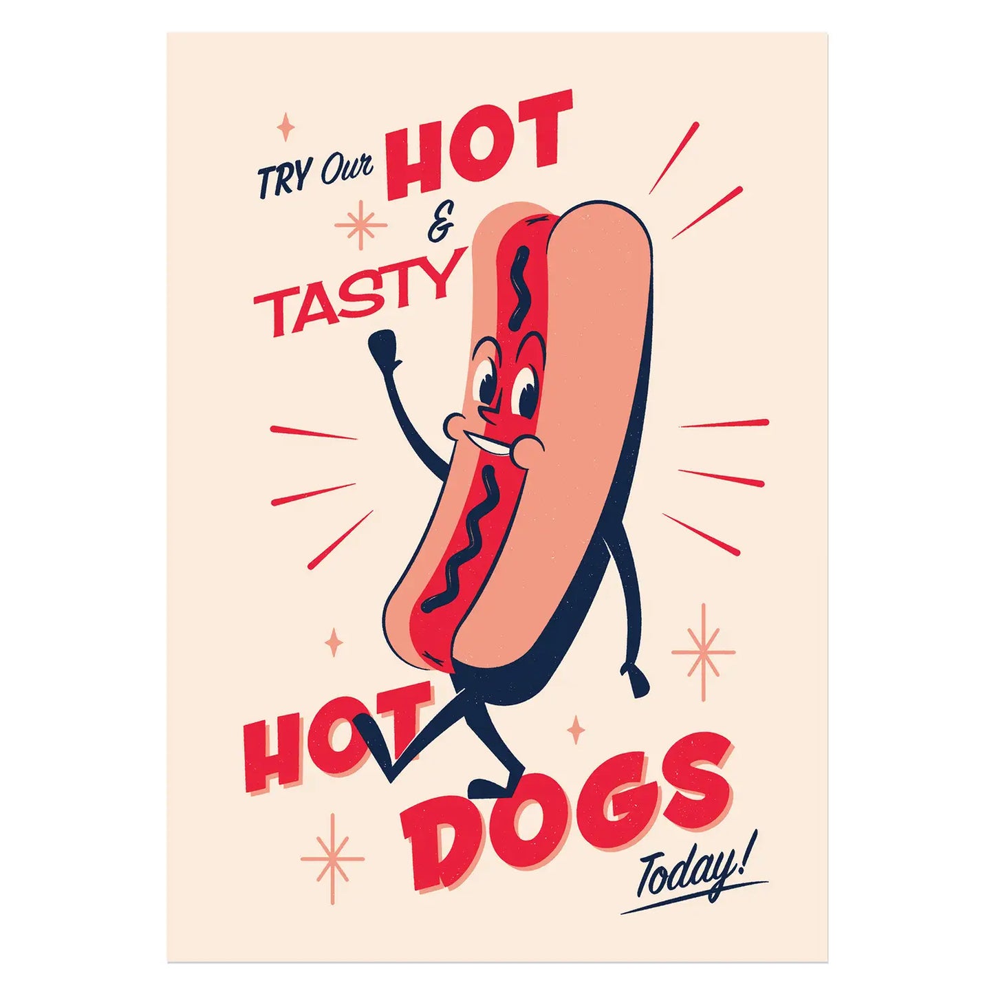 Hot Dog Vintage Advertisement 11.7" x 16.5" Print
