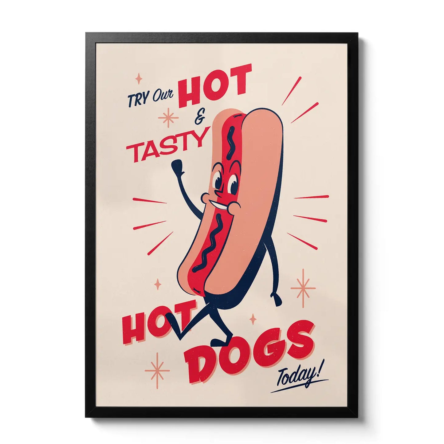 Hot Dog Vintage Advertisement 11.7" x 16.5" Print