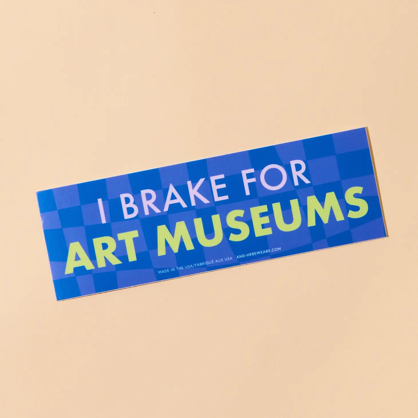 I Brake for Art Museums Removable Vinyl Bumper Sticker