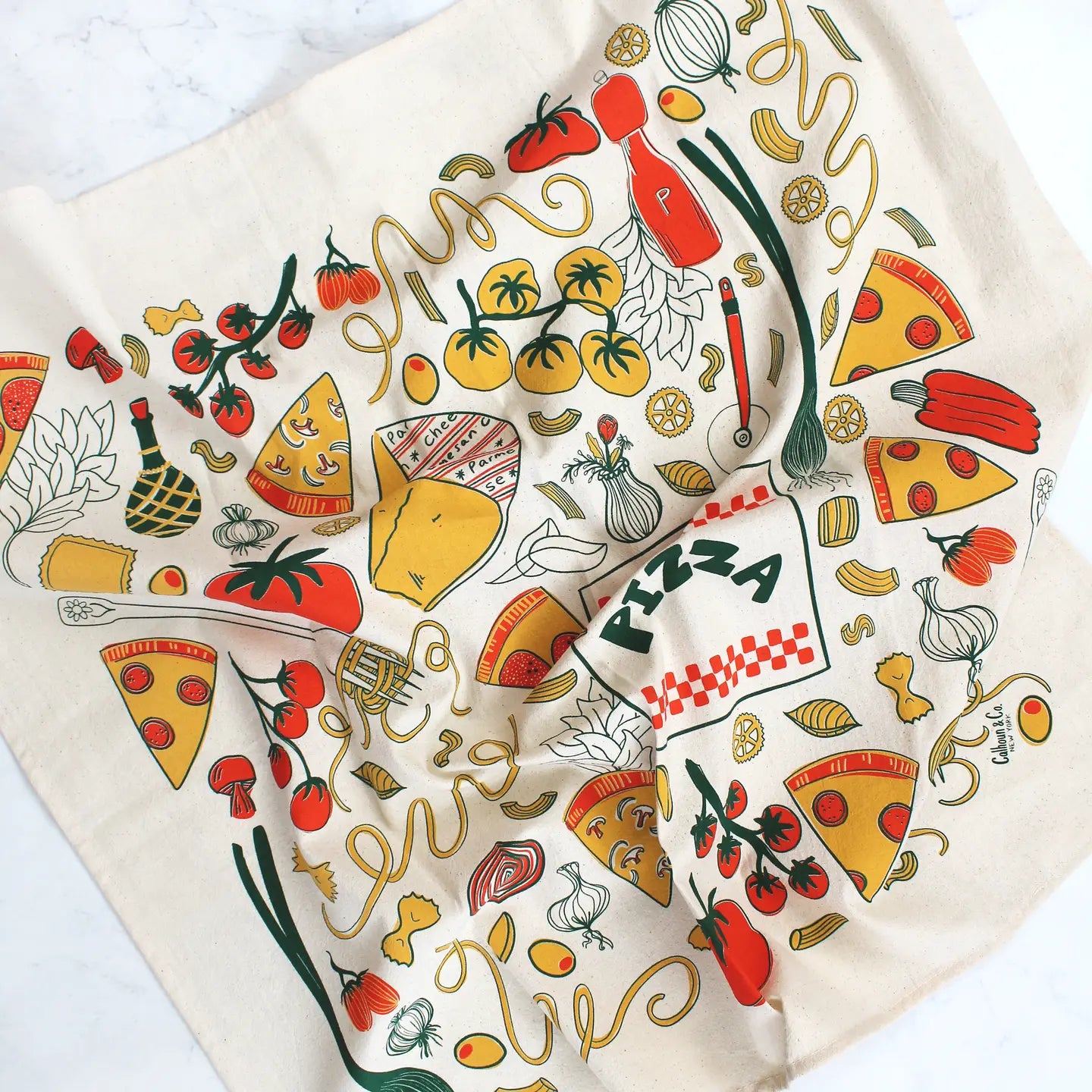 Italian for Dinner Pizza & Pasta Kitchen Tea Towel